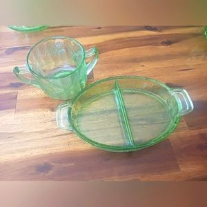 Lot of 2 piece Uranium Glass